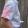 Chemise Palmier bleu