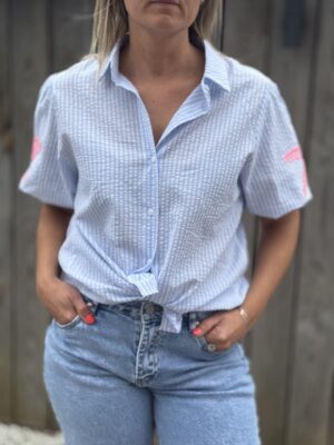 Chemise Palmier bleu