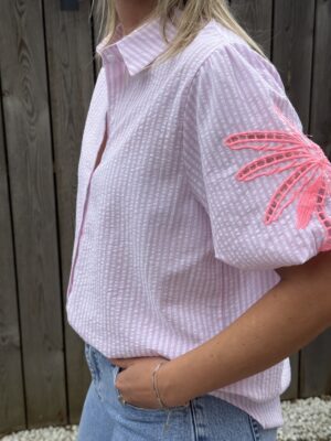 Chemise palmier Rose