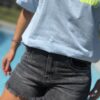 Short Manon gris à strass