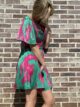 Robe Noémie verte et rose