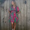 Robe Noémie verte et rose