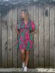 Robe Noémie verte et rose