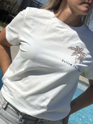T-shirt palmier sun rose