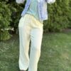 Pantalon gaze de coton jaune