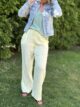 Pantalon gaze de coton jaune