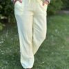 Pantalon gaze de coton jaune