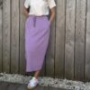 Jupe sweat mauve