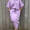 Jupe sweat mauve