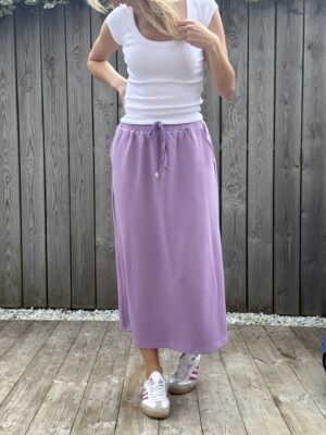 Jupe sweat mauve