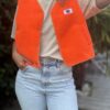 Veste Polaire Sans Manche Orange Flash