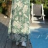 Jupe kaki à fleurs